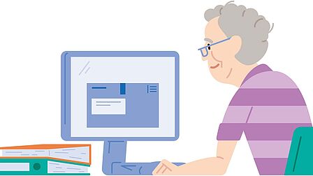 Afbeelding man achter computer