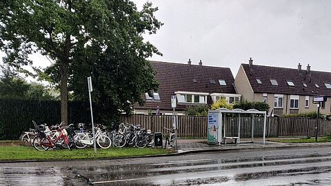 Foto van de fietsenstalling