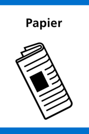 Plaatje van een krant met het woord papier
